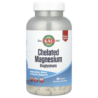 KAL, Bisglicinato de Magnésio Quelato, 180 Comprimidos (105 mg por Comprimido)