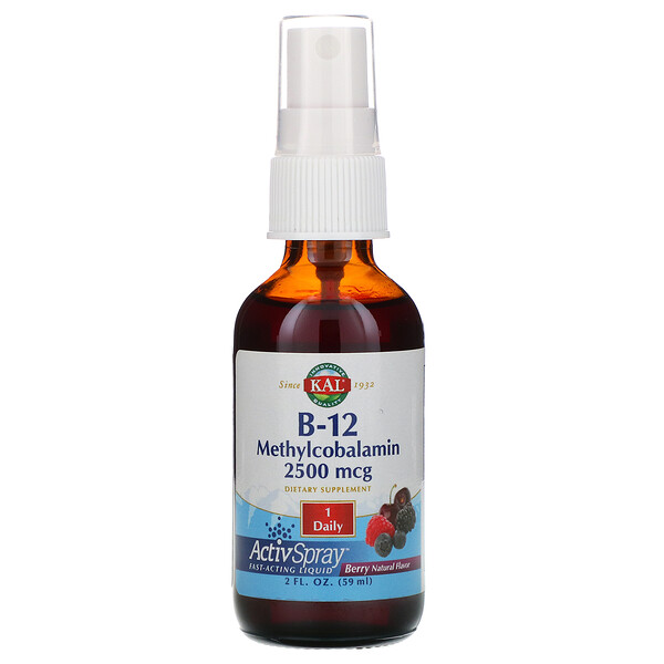 KAL‏, B-12 Methylcobalamin, Berry, 2,500 mcg, 2 fl oz (59 ml)