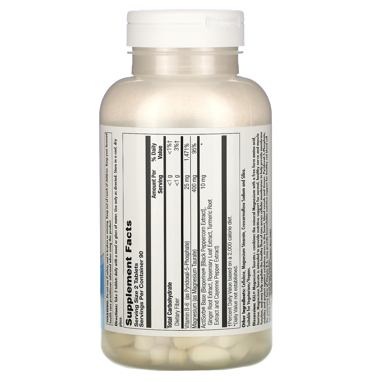 KAL, Magnesium Taurate +, 400 mg, 180 Tablets - iHerb