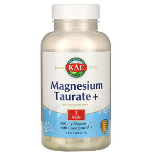 KAL, Magnesium Taurate +, 200 mg, 180 Tablets