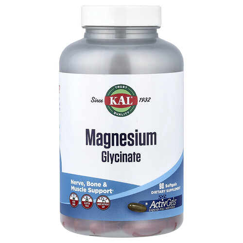 KAL, Magnesium Glycinate, 90 Softgels (105 mg per Softgel)