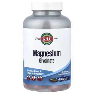 KAL, Magnesium Glycinate, 90 Softgels (105 mg per Softgel)