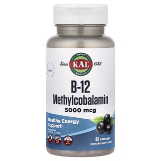 KAL, B-12 甲鈷胺，巴西莓，5000 微克，60 片