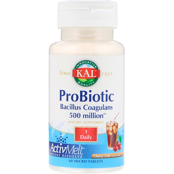 KAL, Probiotic, Bacillus Coagulans, ActivMelt, Cherry Cola, 500 Million