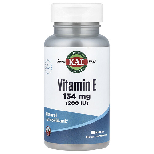 KAL, ビタミンE、134mg（200 IU）、ソフトジェル90粒