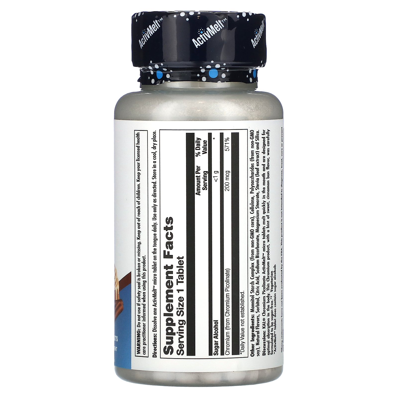 KAL, Chromium Picolinate, Sugar Free, Cinnamon Bun, 200 mcg, 120 Micro