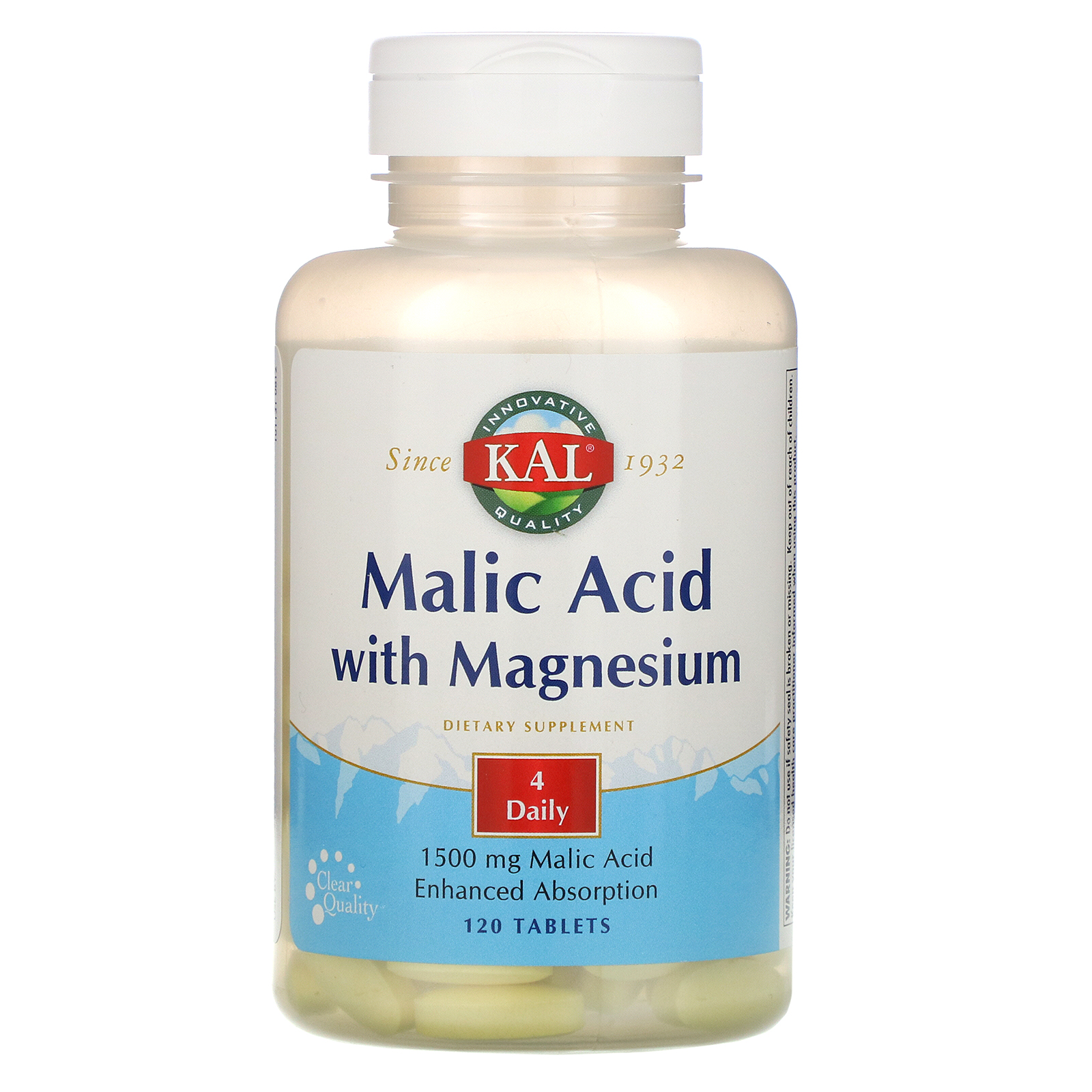 Figuur linnen doen alsof KAL, Malic Acid with Magnesium, 120 Tablets