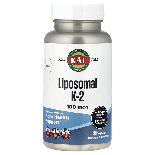 KAL, Liposomal K-2, 100 mcg, 30 VegCaps