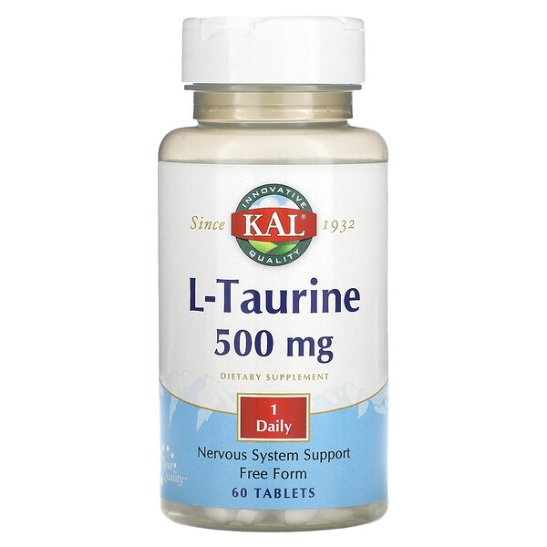 KAL‏, L-Taurine , 500 mg, 60 Tablets