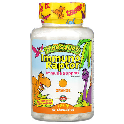 KAL Immuno-Raptor, Immune Support, Orange Flavor, 60 Chewables