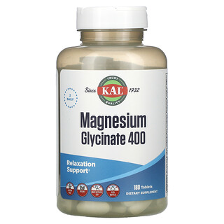 KAL, Magnesium Glycinate 400, 180 Tablets  