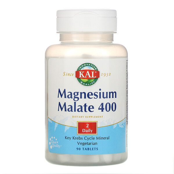 KAL, Magnesium Malate 400, 90 Tablets