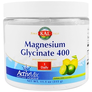 KAL, Magnesium Glycinate 400 ActivMix, 400mg, 11.1oz