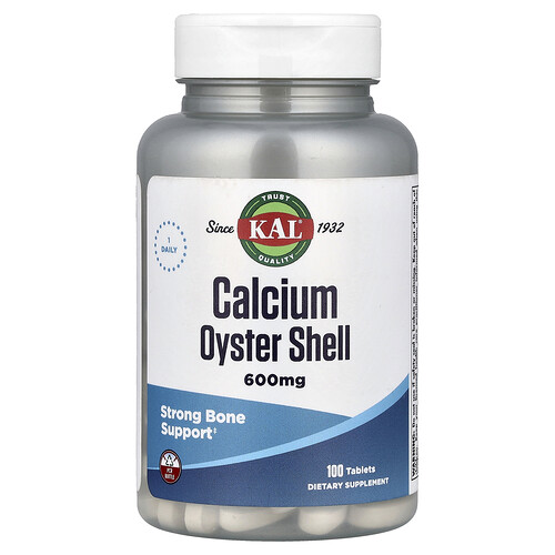Kal Calcium Oyster Shell, 600 mg, 100 Tablets