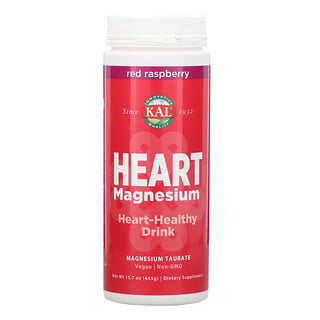 KAL, Heart Magnesium, Bebida para a Saúde do Coração, Framboesa Vermelha, 445 g (15,7 oz)