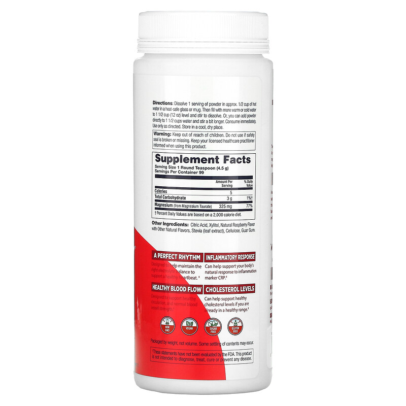 KAL, Heart Magnesium, HeartHealthy Drink, Red Raspberry, 15.7 oz (445 g)