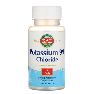 KAL, Cloruro de potasio 99, 99 mg, 100 tabletas