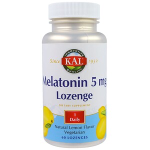 Отзывы о КАЛ, Melatonin Lozenge, Natural Lemon Flavor, 5 mg, 60 Lozenges