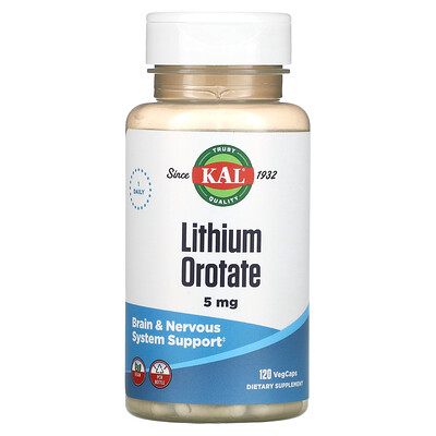 

KAL Lithium Orotate 5 mg 120 VegCaps