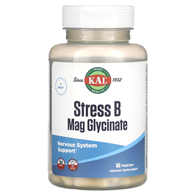Product Image for KAL, Stress B Mag Glycinate, 60 VegCaps