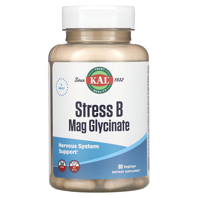 

KAL, Stress B Mag Glycinate, 60 VegCaps