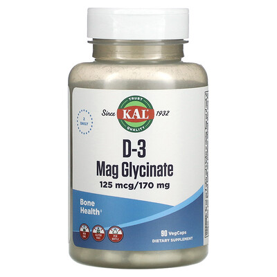 

KAL D-3 Mag Glycinate 125 mcg/170 mg 90 VegCaps