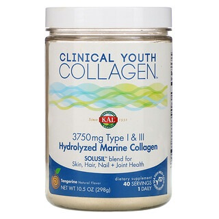 KAL, Hydrolyzed Marine Collagen, Type I & III, Tangerine Dream Powder , 5000 mg , 10.5 oz (298 g)