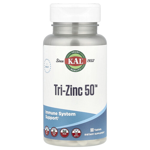 KAL, Tri-Zinc 50™（トライジンク50）、タブレット90粒（1粒あたり50mg）