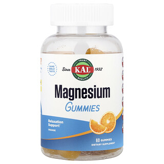 KAL, Gommes au magnésium, Orange, 60 gommes