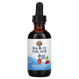 KAL, B-6 B-12 叶酸，天然混合浆果味，2 液量盎司（59 毫升）