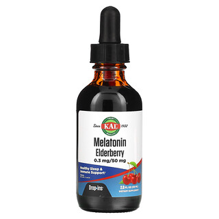 KAL, Melatonina en forma de gota de saúco, Cereza natural, 59 ml (2 oz. Líq.)