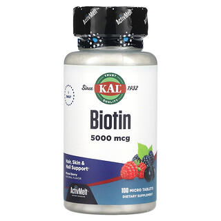 KAL, 비오틴, 혼합 베리, 5,000mcg, 마이크로 정제 100정