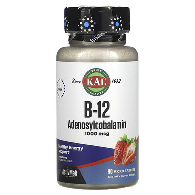 

KAL B-12 Adenosylcobalamin Strawberry 1 000 mcg 90 Micro Tablets