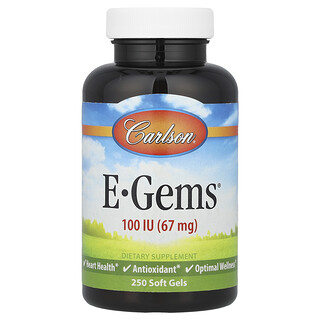 Carlson, E-Gems®, 67 mg (100 UI), 250 cápsulas blandas