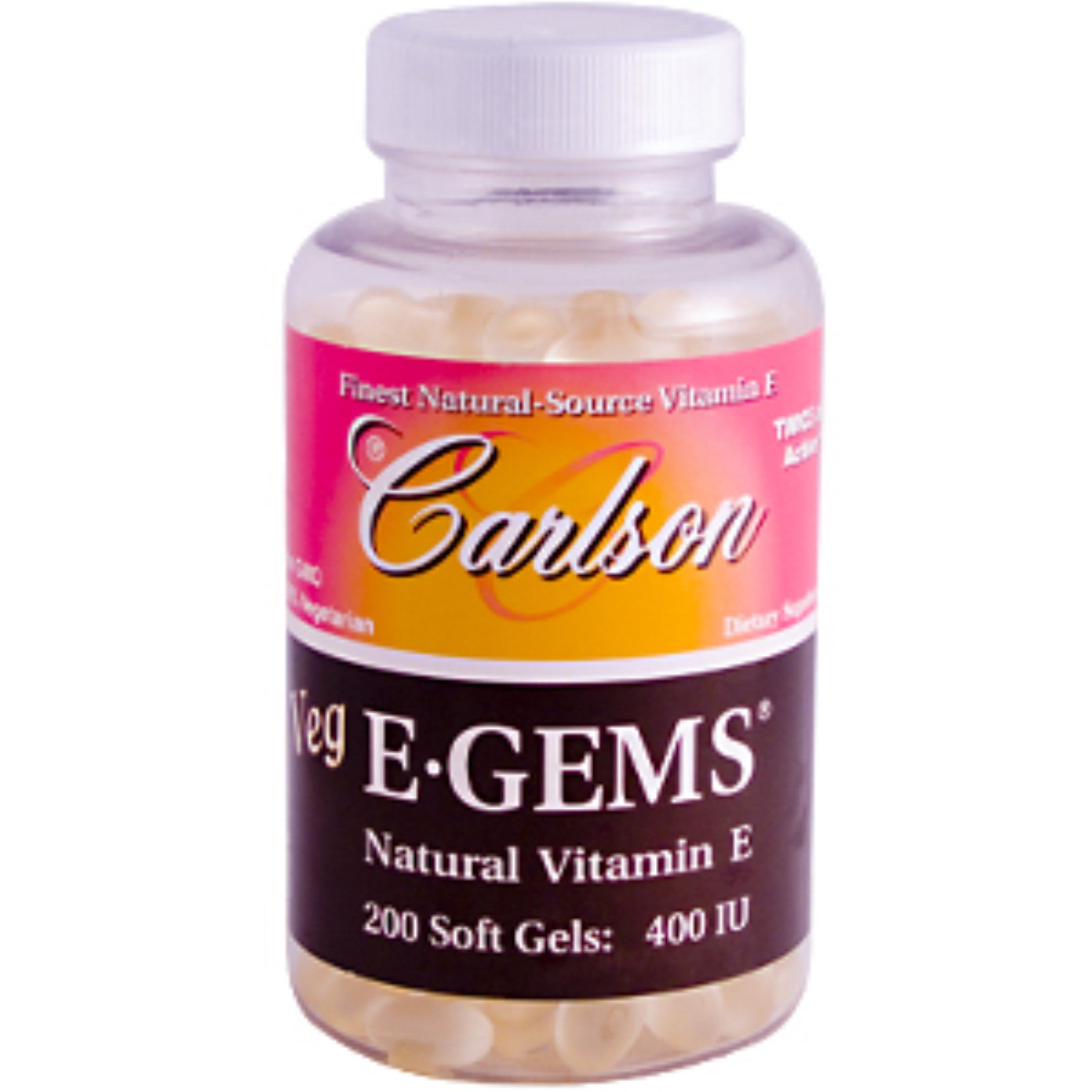 Carlson labs veg e-gems 400 iu, vitamin E vegetarian, 200 Soft Gel (088395003523)