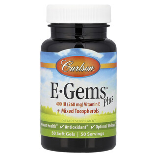 Carlson, E-Gems® Plus, 소프트젤 50정