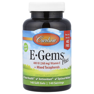 Carlson, E-Gems® Plus, 소프트젤 140정