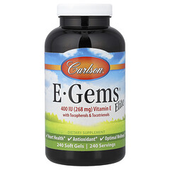 E-Gems® Elite, вітамін E з токоферолами й токотриєнолами, 240 капсул
