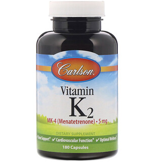 Carlson Labs, Vitamin K2, MK-4 (Menatetrenon), 5 mg, 180 Kapseln