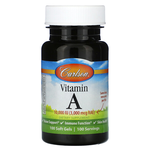 Carlson‏, Vitamin A, 3,000 mcg RAE (10,000 IU), 100 Soft Gels