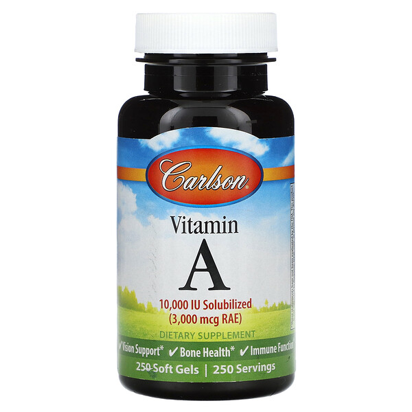 Carlson‏, Vitamin A, 3,000 mcg RAE (10,000 IU), 250 Soft Gels