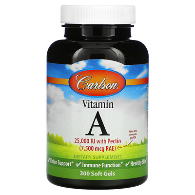 

Carlson Vitamin A 7 500 mcg RAE (25 000 IU) 300 Soft Gels