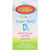 Carlson Labs, Super Daily, витамин D3 для детей, 10 мкг (400 МЕ), 10,3 мл (0,35 жидк. унций)