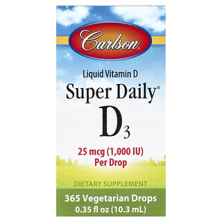 Carlson, Super Daily® D3, 25 µg (1000 UI), 10,3 ml