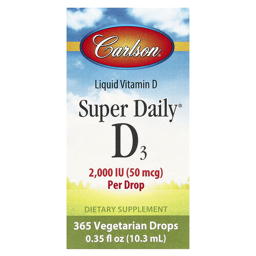 Carlson Super Daily® D3, 50 mcg (2,000 IU), 0.35 fl oz (10.3 ml)