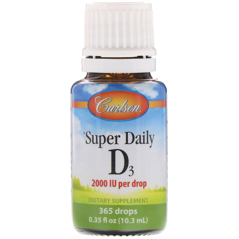 Carlson Labs, Super Daily D3, 2,000 IU, 0.35 fl oz (10.3 ml) iHerb