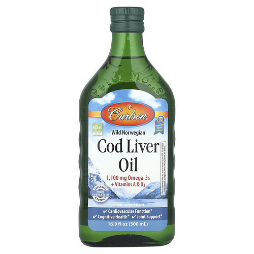Carlson Wild Norwegian Cod Liver Oil, 16.9 fl oz (500 ml)