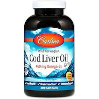 Wild Norwegian Cod Liver Oil Gems, натуральный лимонный вкус, 300 мягких таблеток - изображение