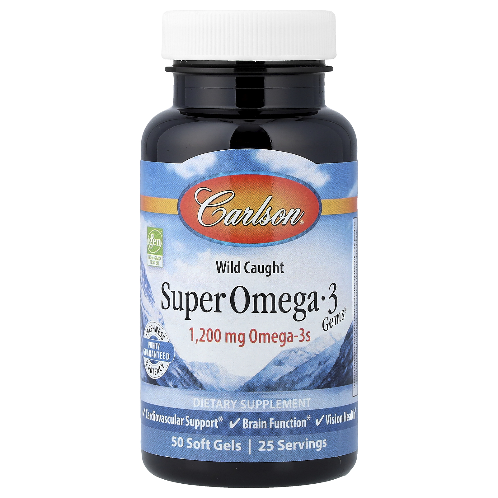 Carlson (칼슨), 자연산 슈퍼 Omega-3 Gems®, 소프트젤 50정