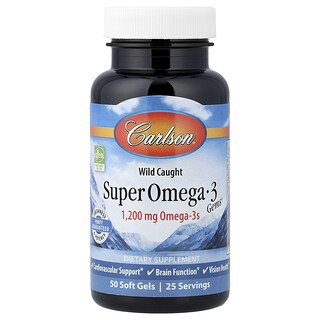 Carlson, Gems® 高级野生 Omega-3 鱼油软胶囊，50 粒软胶囊